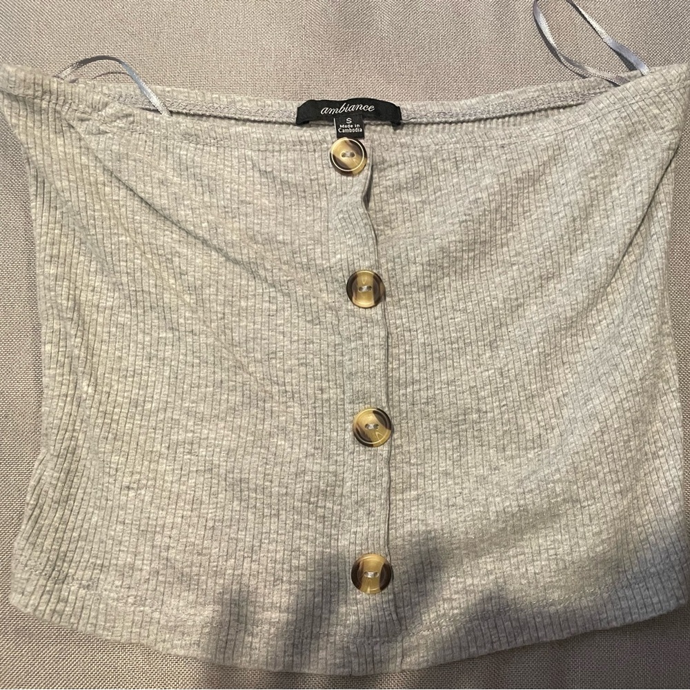 Navy blue and grey tube top